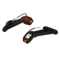 Pozička ram bíl/červ LED P hranatá