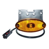 Pozička oranž LED FLATPOINT II 102x44mm s kabelem clik+držák 90°
