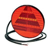 Zadní světlo PRO-DISC LED konc.+brzda+trojuh 12/24V kulaté 150/19mm+1,8m kabe