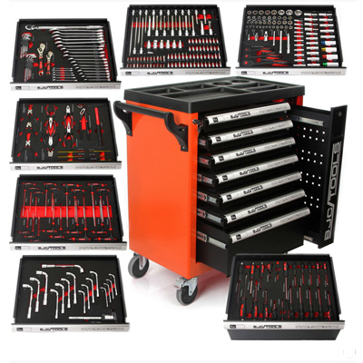 Dílenský vozík s nářadím 298ks / 7 šuplíků /