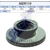 kotouč brzdový MERCEDES ATEGO ,377x176x138x201
