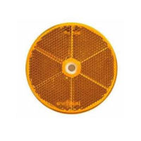 Odrazka oranžová kulatá 80mm s dírou